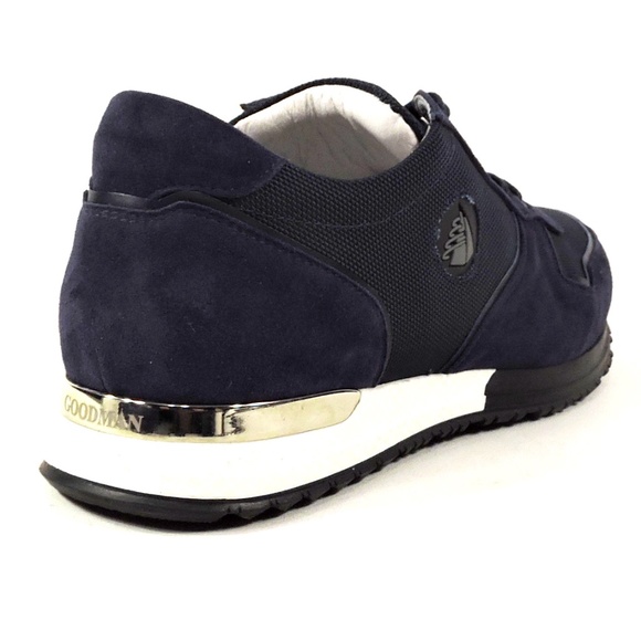 GOOD MAN ?? MEN\'S BLUE SUEDE & FABRIC COMFORT SNEAKERS main image 4